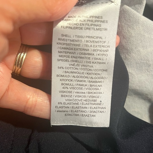 Lauren Ralph Lauren Navy with Gray Circle Link Design Flat Front Pants Sz 6 - Picture 3 of 5